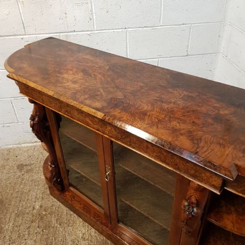 fig 1. ANTIQUE VICTORIAN BURR WALNUT CREDENZA C1880