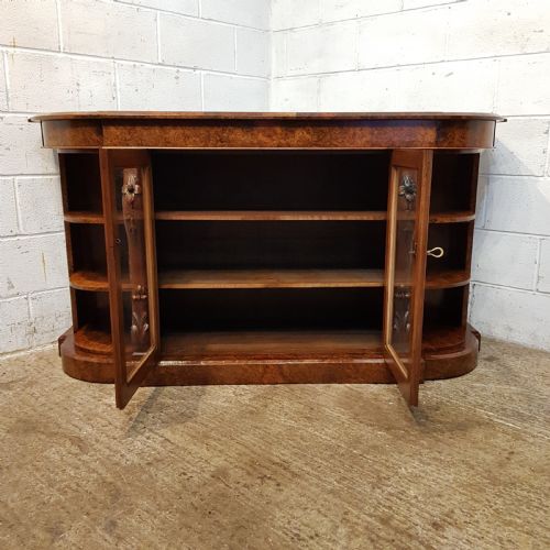 fig 2. ANTIQUE VICTORIAN BURR WALNUT CREDENZA C1880