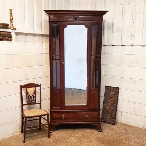 Antique Victorian Mahogany Single Wardrobe by Jaz Schoolbred C1870