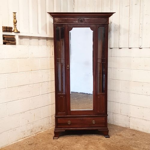 fig 1. ANTIQUE VICTORIAN MAHOGANY SINGLE WARDROBE BY JAZ SCHOOLBRED C1870