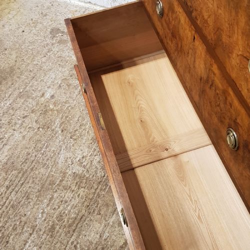 fig 1. ANTIQUE VICTORIAN ALNUT AND BURR WALNUT CHEST OF DRAWERS C1880