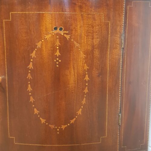 fig 2. ANTIQUE REGENCY INLAID MAHOGANY FULL HEIGHT BOW FRONT ASTRAGAL GLAZED CORNER CABINET C1820