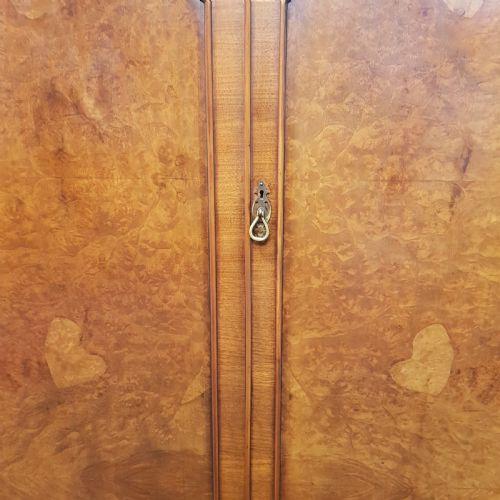 fig 1. ANTIQUE BURR WALNUT DOUBKE WARDROBE C1920