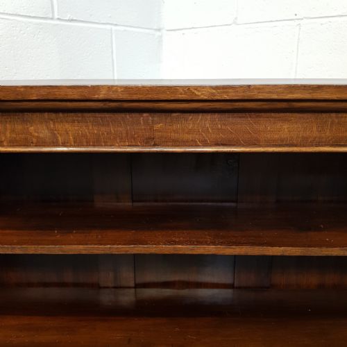 fig 1. ANTIQUE LATE VICTORIAN OAK OPEN BOOKCASE C1890