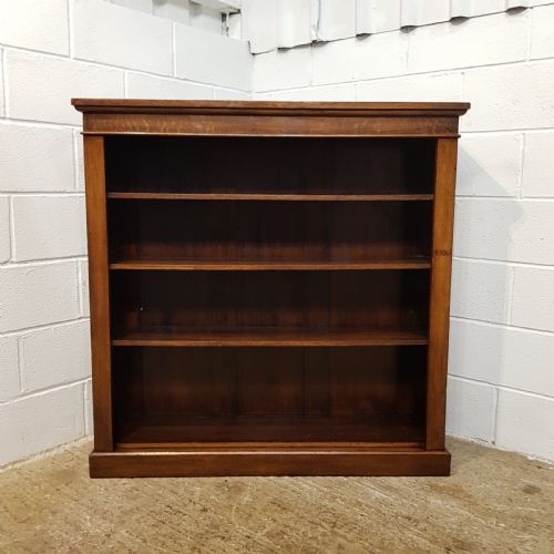 fig 2. ANTIQUE LATE VICTORIAN OAK OPEN BOOKCASE C1890