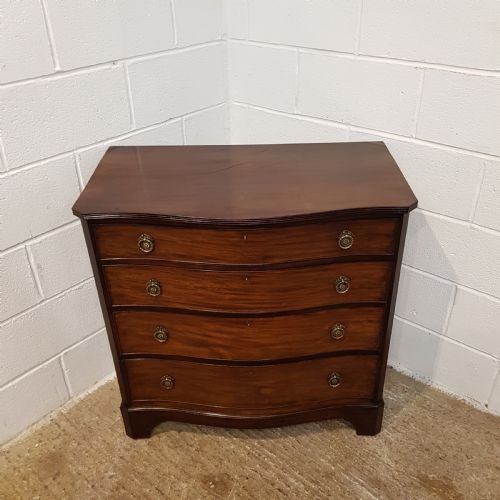 fig 1. ANTIQUE EDWARDIAN MAHOGANY SERPENTINE FRONT CHEST OF DRAWERS C1900