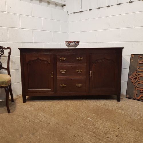 Antique Victorian Country Joined Oak Dresser Base C1860