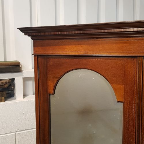 fig 1. ANTIQUE EDWARDIAN INLAID MAHOGANY TRIPLE WARDROBE COMPACTUM C1900