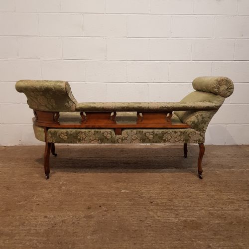 fig 2. ANTIQUE VICTORIAN INLAID WALNUT DOUBLE ENDED CHAISE LONGUE C1890