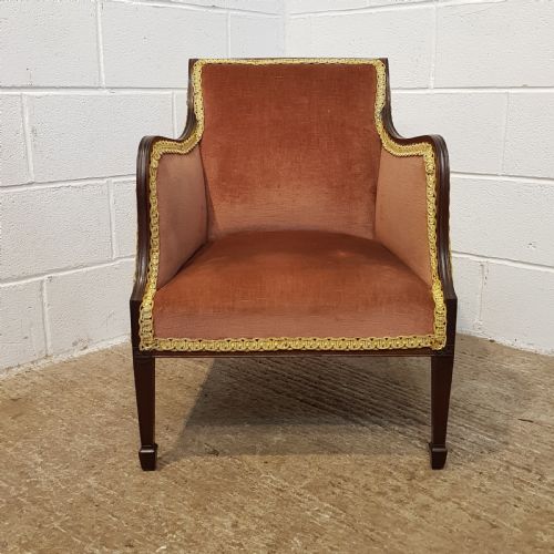 fig 2. ANTIQUE PAIR EDWARDIAN MAHOGANY TUB SALON CHAIRS C1900