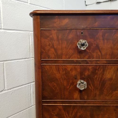 fig 1. ANTIQUE VICTORIAN MAHOGANY CHEST OF DRAWERS C1880