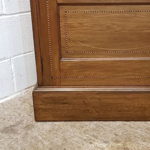 fig 2. ANTIQUE EDWARDIAN INLAID OAK DOUBLE WARDROBE C1900