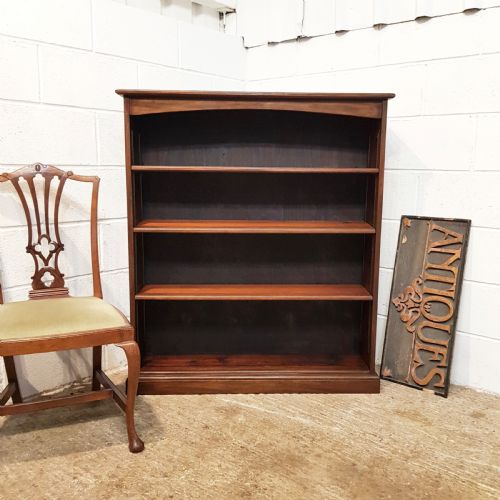Antique Edwardian Mahogany Open Bookcase C1900