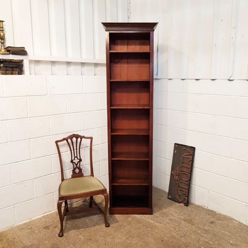 Antique Victorian Mahogany Tall Open Bookcase C1880