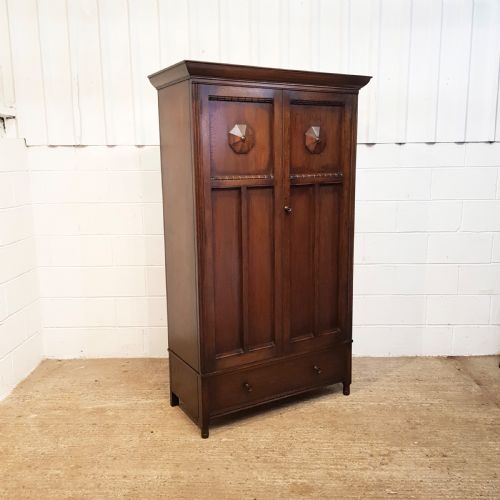 fig 1. ANTIQUE OAK DOUBLE WARDROBE C1920