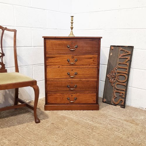 Antique Late Victorian Mahogany Small Chest of Drawers C1890