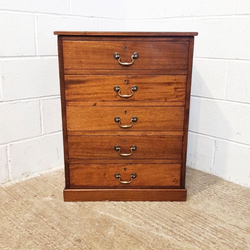 fig 1. ANTIQUE LATE VICTORIAN MAHOGANY SMALL CHEST OF DRAWERS C1890