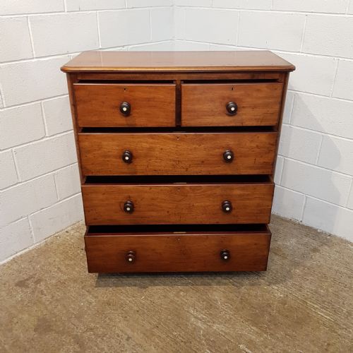 fig 2. ANTIQUE VICTORIAN ,MAHOGANY CHEST OF DRAWERS C1880