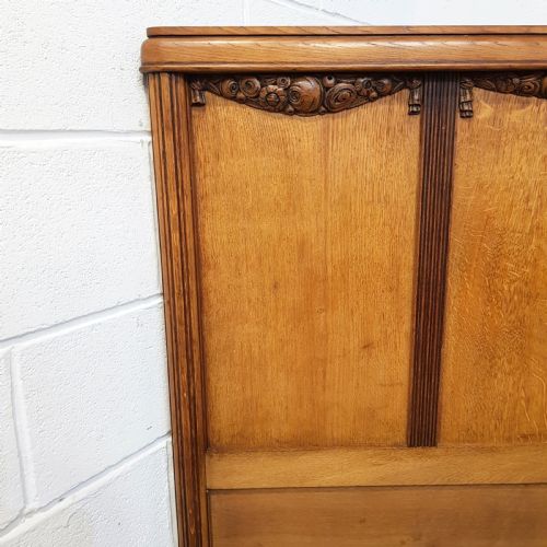 fig 2. ANTIQUE FRENCH CARVED OAK DOUBLE BED C1920