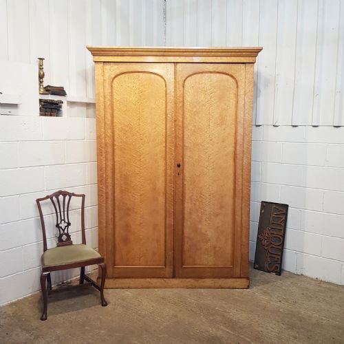 Antique Victorian Maple Double Wardrobe (1 of a Pair ) C1880