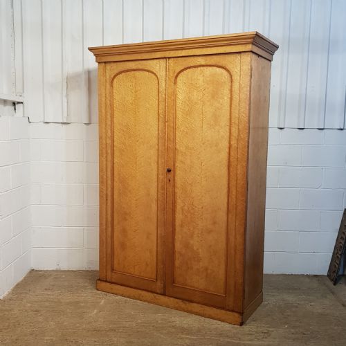 fig 2. ANTIQUE VICTORIAN MAPLE DOUBLE WARDROBE (1 of a pair ) C1880