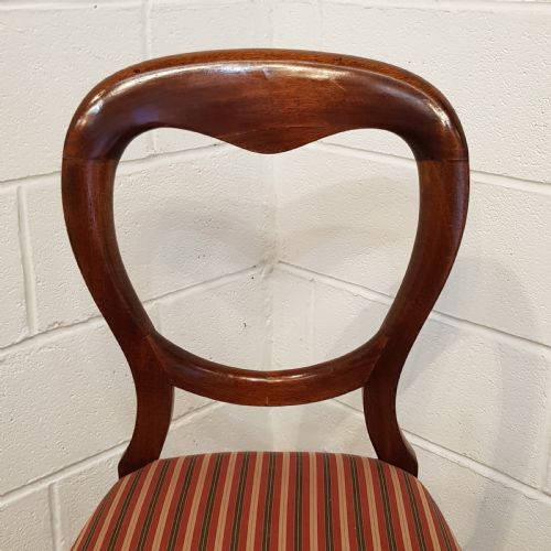 fig 1. ANTIQUE VICTORIAN SET OF SIX MAHOGANY BALLOON BACK DINING CHAIRS C1880