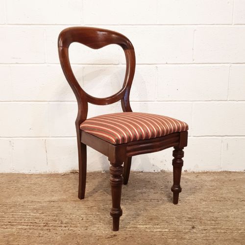 fig 2. ANTIQUE VICTORIAN SET OF SIX MAHOGANY BALLOON BACK DINING CHAIRS C1880