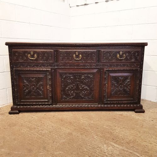 fig 1. ANTIQUE EARLY VICTORIAN CARVED OAK DRESSER BASE C1840