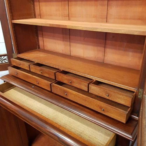 fig 2. ANTIQUE VICYORISN MAHOGANY LIBRARY BOOKCASE C1880