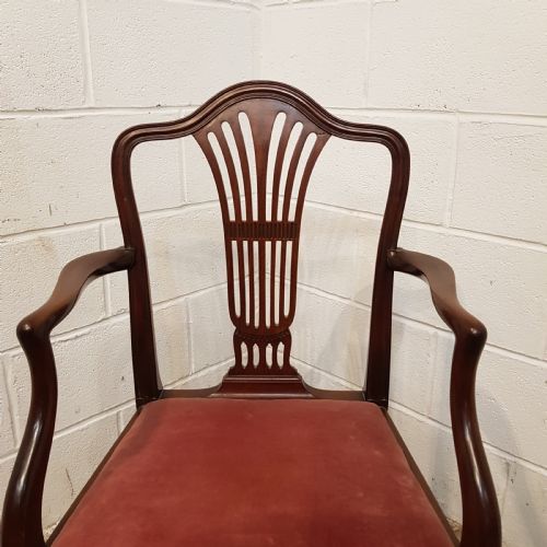 fig 2. ANTIQUE SET EIGHT EDWARDIAN HEPPLEWHITE MAHOGANY DINING CHAIRS C1900