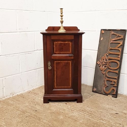 Antique Edwardian Inlaid Mahogany Pot Cupboard C1900