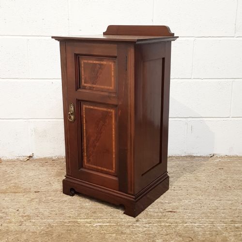fig 2. ANTIQUE EDWARDIAN INLAID MAHOGANY POT CUPBOARD C1900