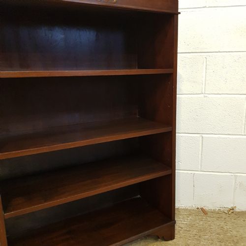 fig 2. ANTIQUE EDWARDIAN SOLID MAHOGANY OPEN BOOKCASE C1900