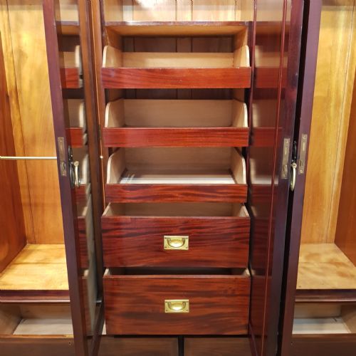 fig 2. ANTIQUE EDWARDIAN INLAID MAHOGANY TRIPLE WARDROBE C1900
