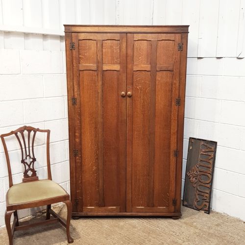 Antique Oak Fitted Wardrobe C1920