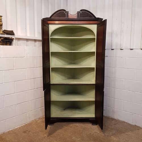 fig 2. ANTIQUE REGENCY FLAMED MAHOGANY FULL HEIGHT CORNER CUPBOARD C1820