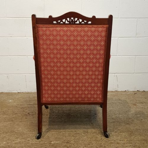 fig 2. ANTIQUE PAIR VICTORIAN INLAID WALNUT FRAMED ARMCHAIRS C1880