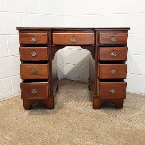fig 2. ANTIQUE VICTORIAN MAHOGANY BREAKFRONT TWIN PEDESTAL DESK BY DRUCE & Co. C1880