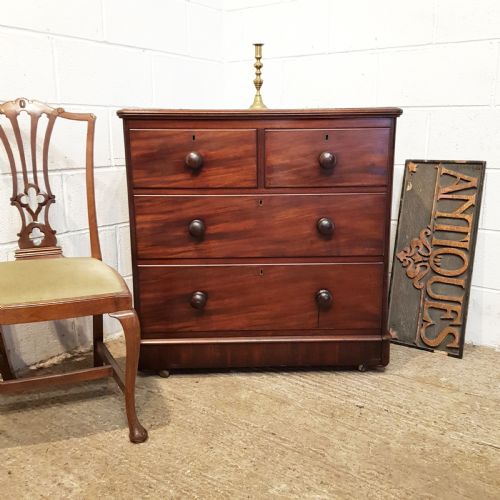 Antique Victorian Mahogany Small Chest of Drawers C1880