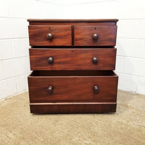 fig 1. ANTIQUE VICTORIAN MAHOGANY SMALL CHEST OF DRAWERS C1880