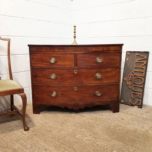 Antique Regency Mahogany Bow Front Chest of Drawers C1820