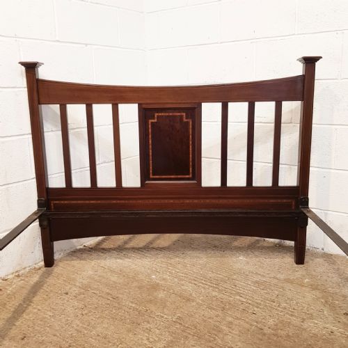 fig 2. ANTIQUE EDWARDIAN INLAID MAHOGANY DOUBLE BED C1900