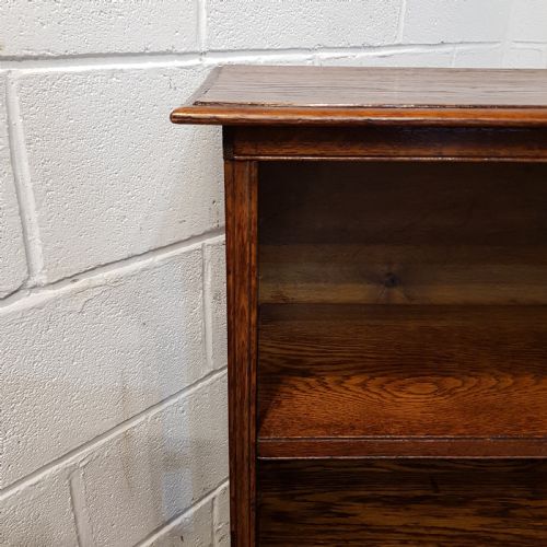 ANTIQUE EDWARDIAN OAK OPEN BOOKCASE C1900 - ADDITIONAL PHOTO 1