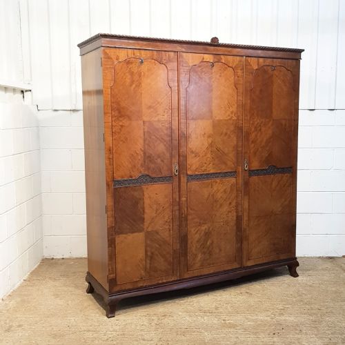 fig 2. ANTIQUE MAHOGANY TRIPLE WARDROBE C1920
