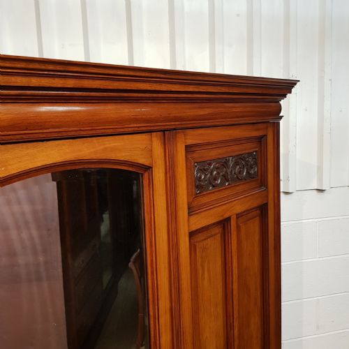 fig 2. ANTIQUE ART NOUVEAU WALNUT TRIPLE WARDROBE C1890