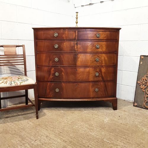 Antique Regency Mahogany Bow Front Chest of Drawers C1820