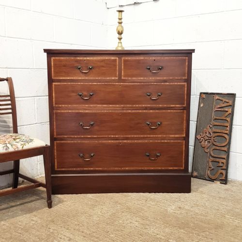 Antique Edwardian Inlaid Mahogany Chest of Drawers C1900