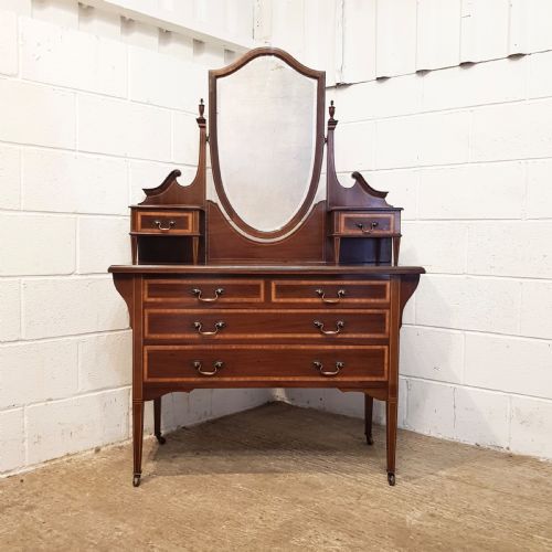 Antique Edwardian Inlaid Mahogany Dressing Table C1900
