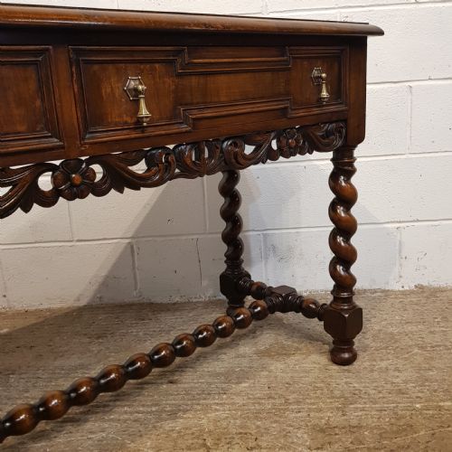 fig 2. ANTIQUE BURR WALNUT AND OAK CONSOLE TABLE C1920