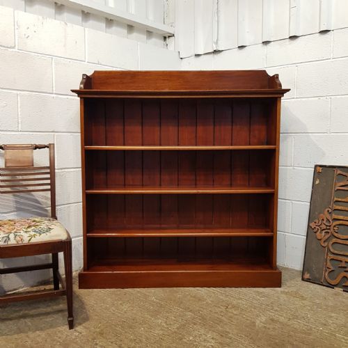 Antique Victorian Mahogany Open Bookcase C1880